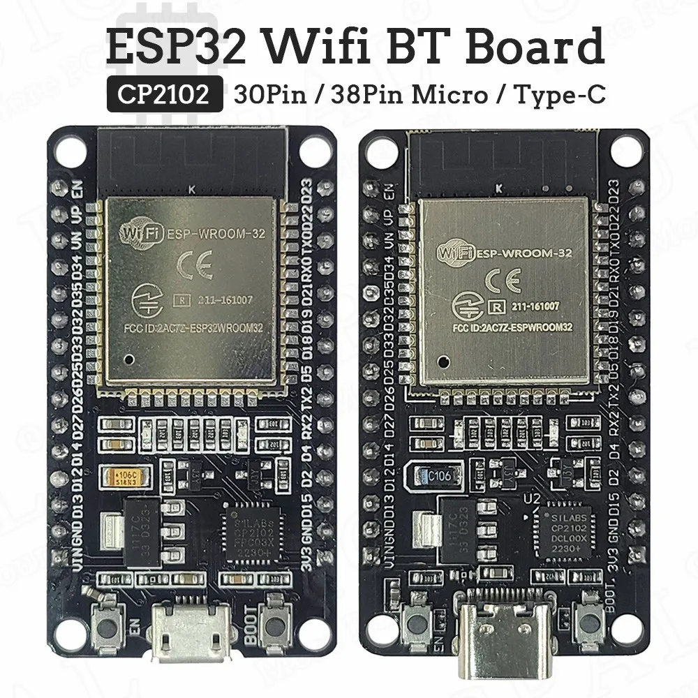 ESP32 Development Board 2.4G WIFI Bluetooth Module 30Pin 38Pin CP2102 Micro Type-C Ultra-Low Power Consumption Dual Core ESP-32