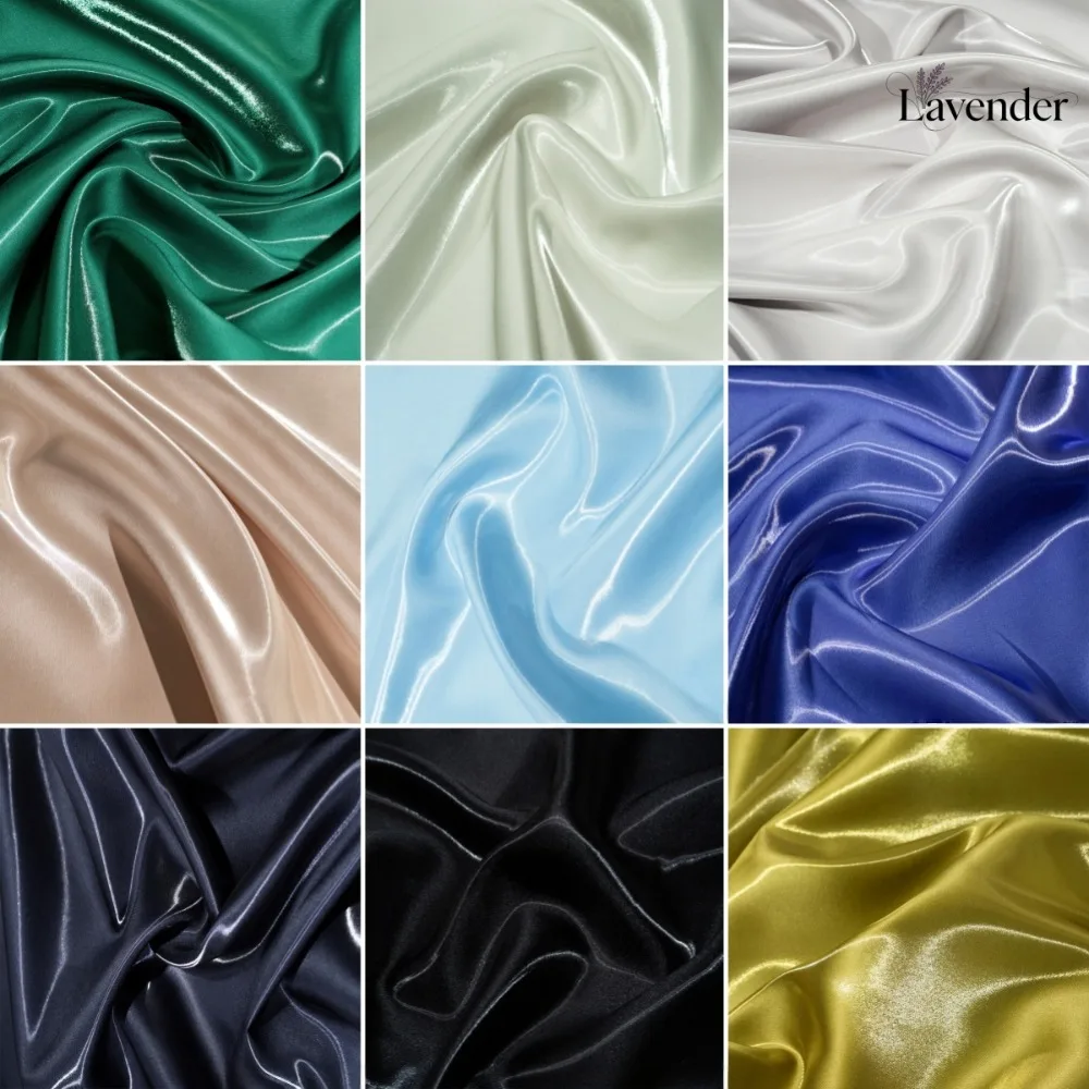 Super Shiny Liquid Reflective Crystal Satin Fabric Silky Sewing Material for Gowns Pants and Trench Coats Designer DIY Fabric