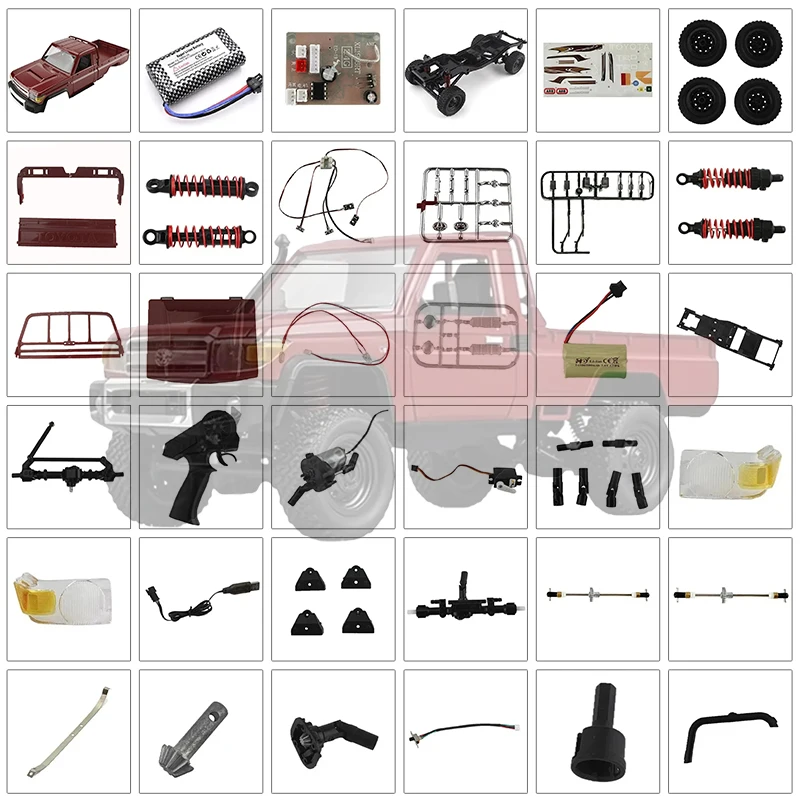 1/12 Off-road vehicle MN82  Red 82PRO LC79  RC  Accessories Upgrade wheels  Eyebrows  Non-destructive installation OP Components