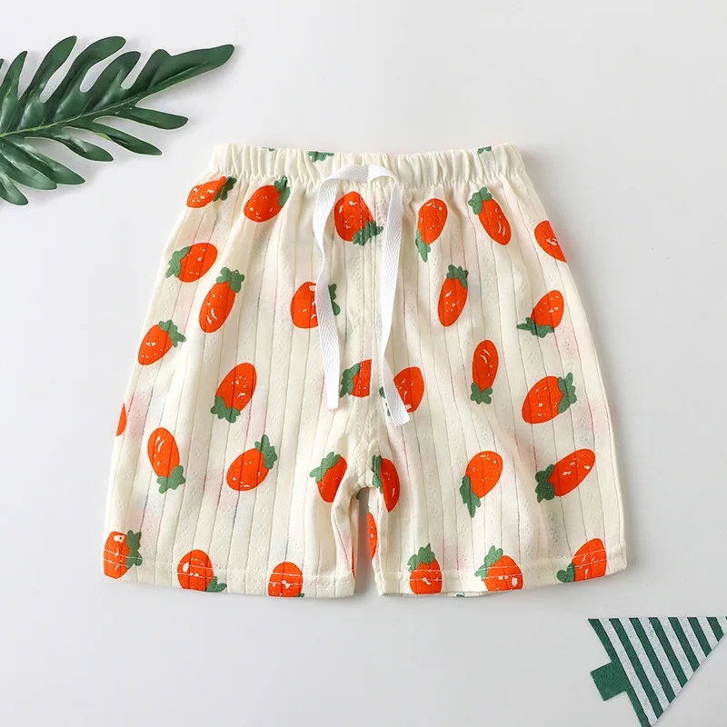 Shorts casuais para bebês recém-nascidos, calças sólidas para meninos, roupas finas para crianças, 12m a 5t, verão