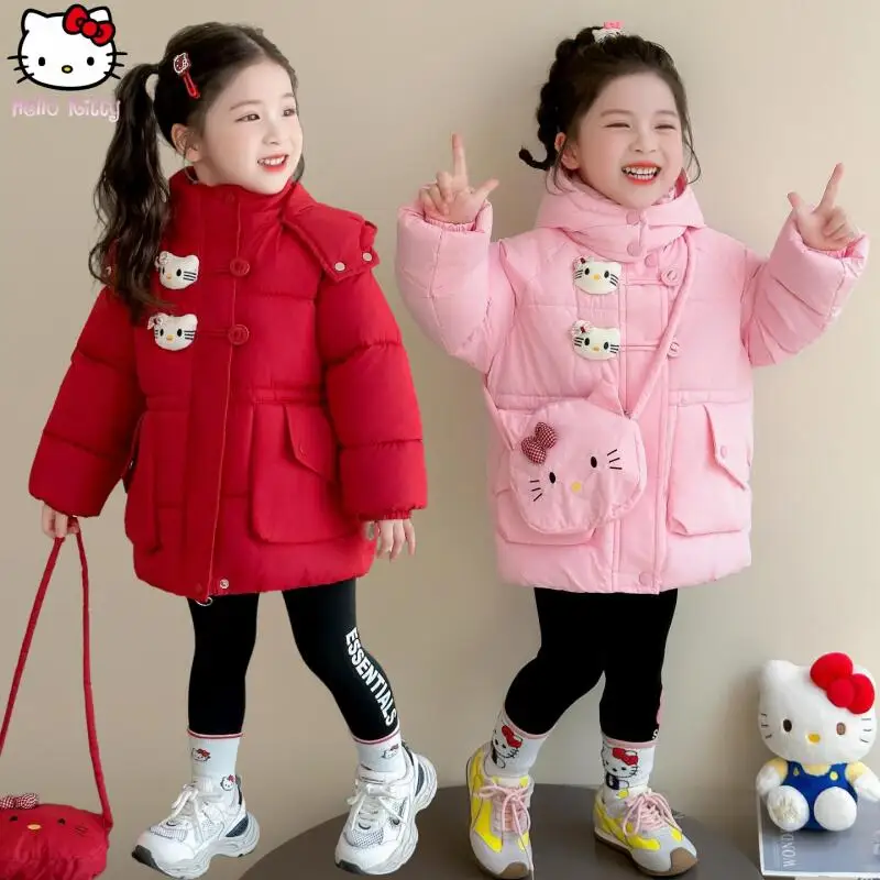 

kawaii cartoon kitten girl hooded cotton coat Anime winter new thickened coat children's warm cotton jacke fashionable coat tops