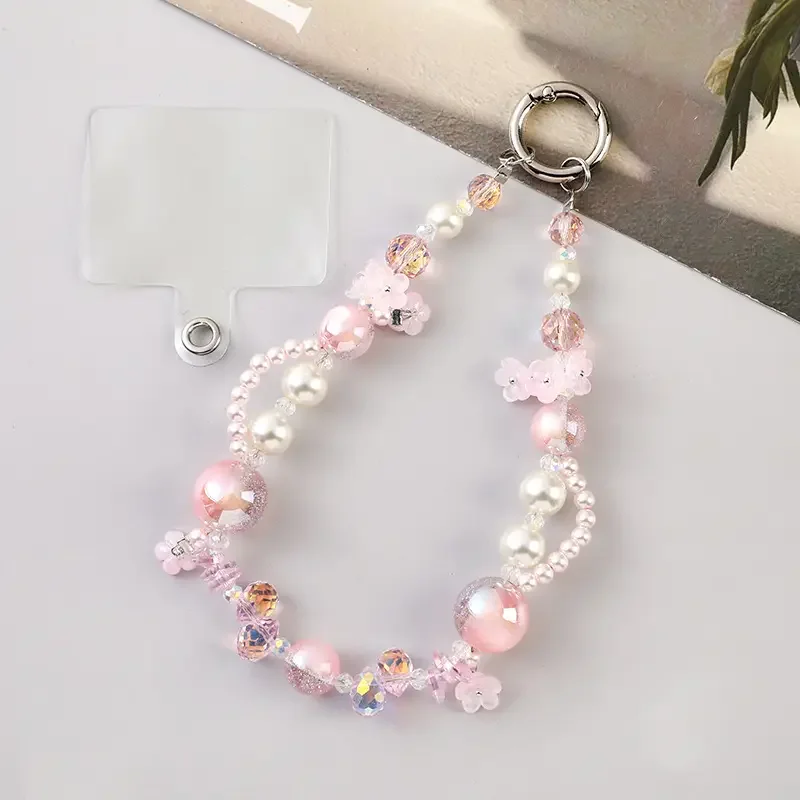 

Crystal Phone Lanyard with Wrist Strap and Pendant Design