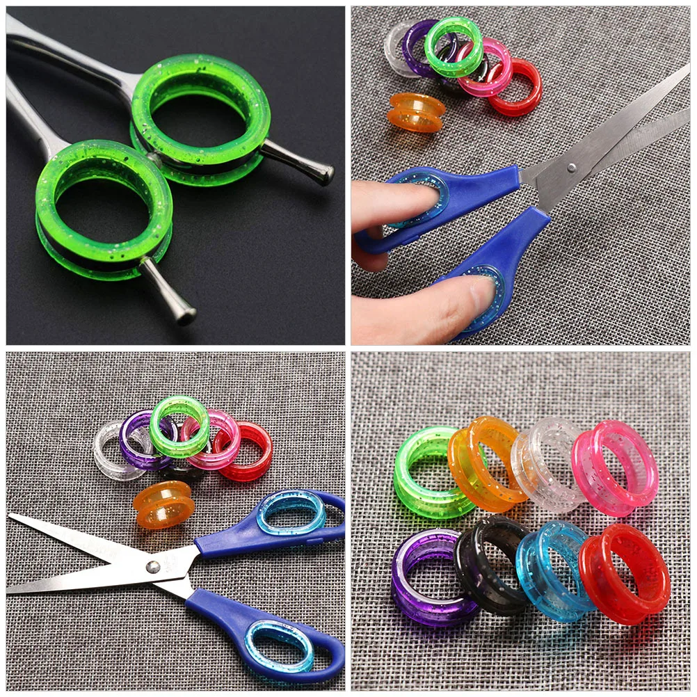 

9Pcs Pet Scissor Finger Ring Silicone Anti-Slip Comfortable Grip for Hairdressing and Grooming Tools Accessories
