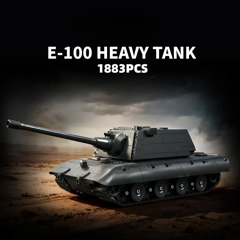 

1883PCS E-100 Heavy Tank Model Toys Building Blocks Assembly Small Particle Bricks Home Ornaments Boys Adult Birthday Gifts