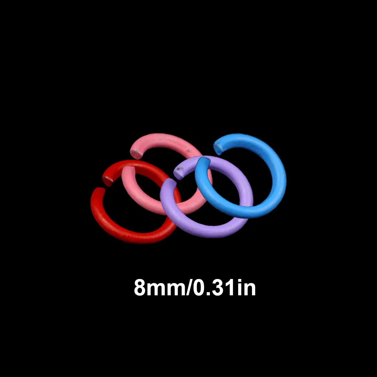 8mm Multi-color Mixed Split Ring Colorful Lacquer Jump Rings For Jewelry Making Bracelets Earrings Pendants DIY Accessories