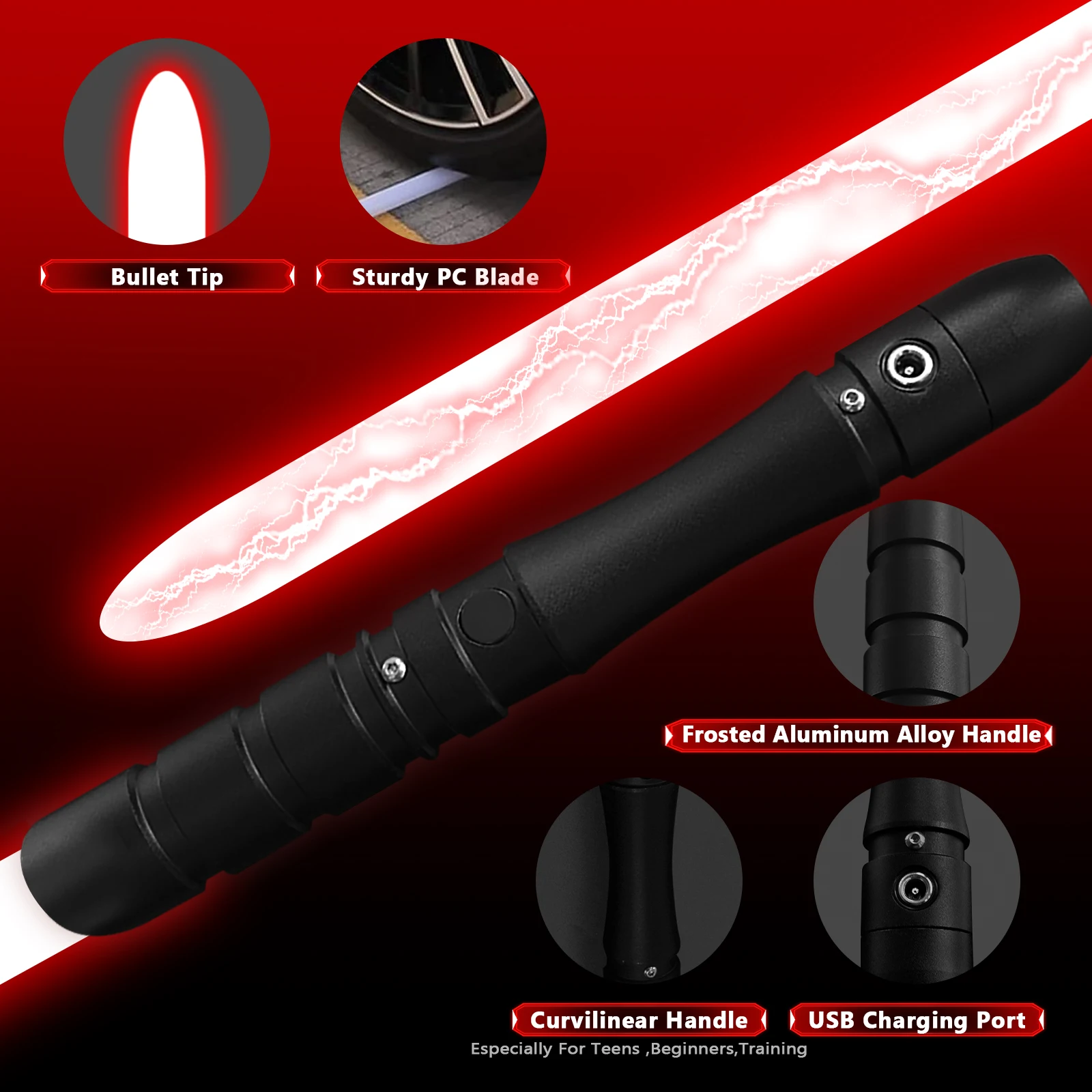 Jedi Sith LED Light Saber, Force FX Heavy Dueling, Rechargeable Lightsaber, Loud Sound High Light with FOC, Metal Hilt
