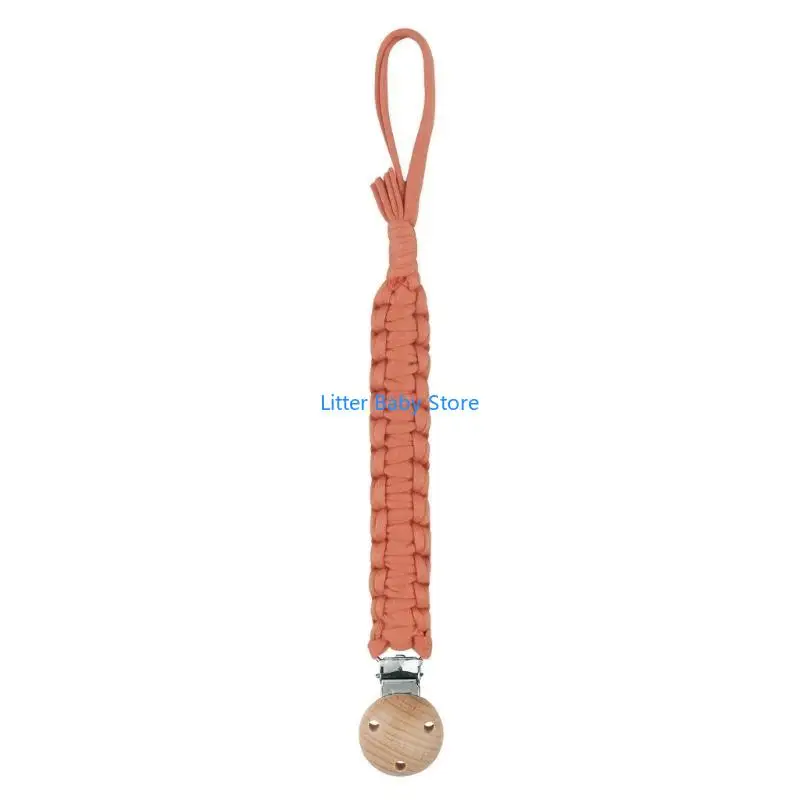 

N80C 1PC Baby Cotton Pacifier Chain Soft Newborn Speating Pacifier Beech Clip