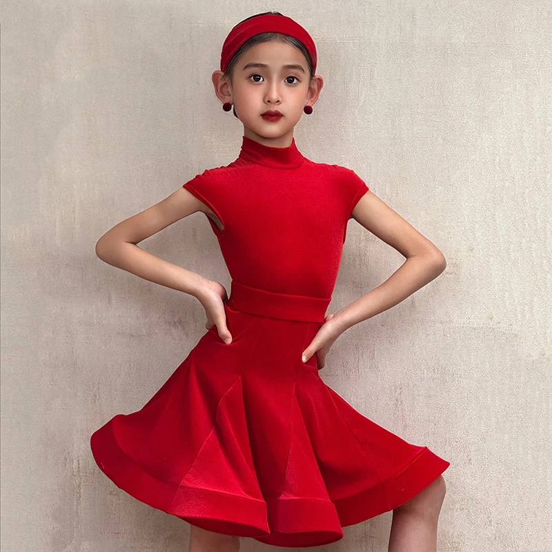 Nouvelle robe de concours de danse latine pour filles, vêtements d'entraînement de danse Cha Cha Rumba, robe de danse professionnelle, DNV23538, nouvelle collection