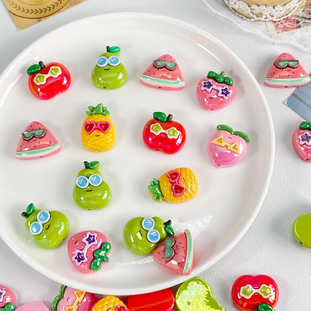 

Cordial Design 21*23MM 100Pcs DIY Beads/Aurora Effect/Hand Made/Jewelry Findings & Components/Fruit Shape/Resin Bead #18818