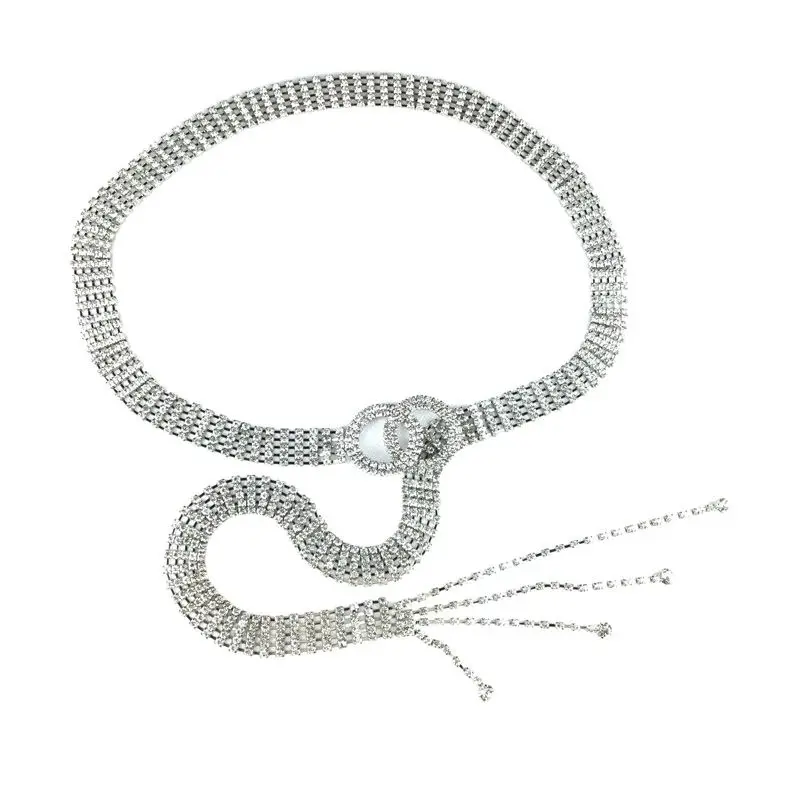

Shiny Rhinestone Women Fashion Belt High Quality Material Process For Ladies Party Dress Elegant Women Waist Chain