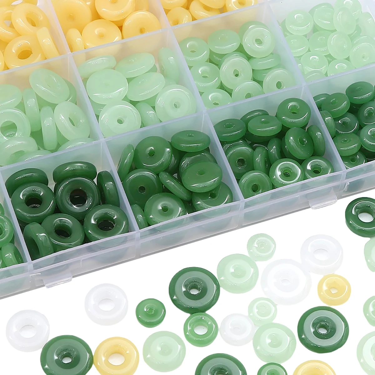 12mm 30 teile/beutel Glas imitation Jade Sicherheits schnalle kleine, mittlere, große Loch handgemachte DIY Schmuck Armband Ohrringe Schmuck Zugang