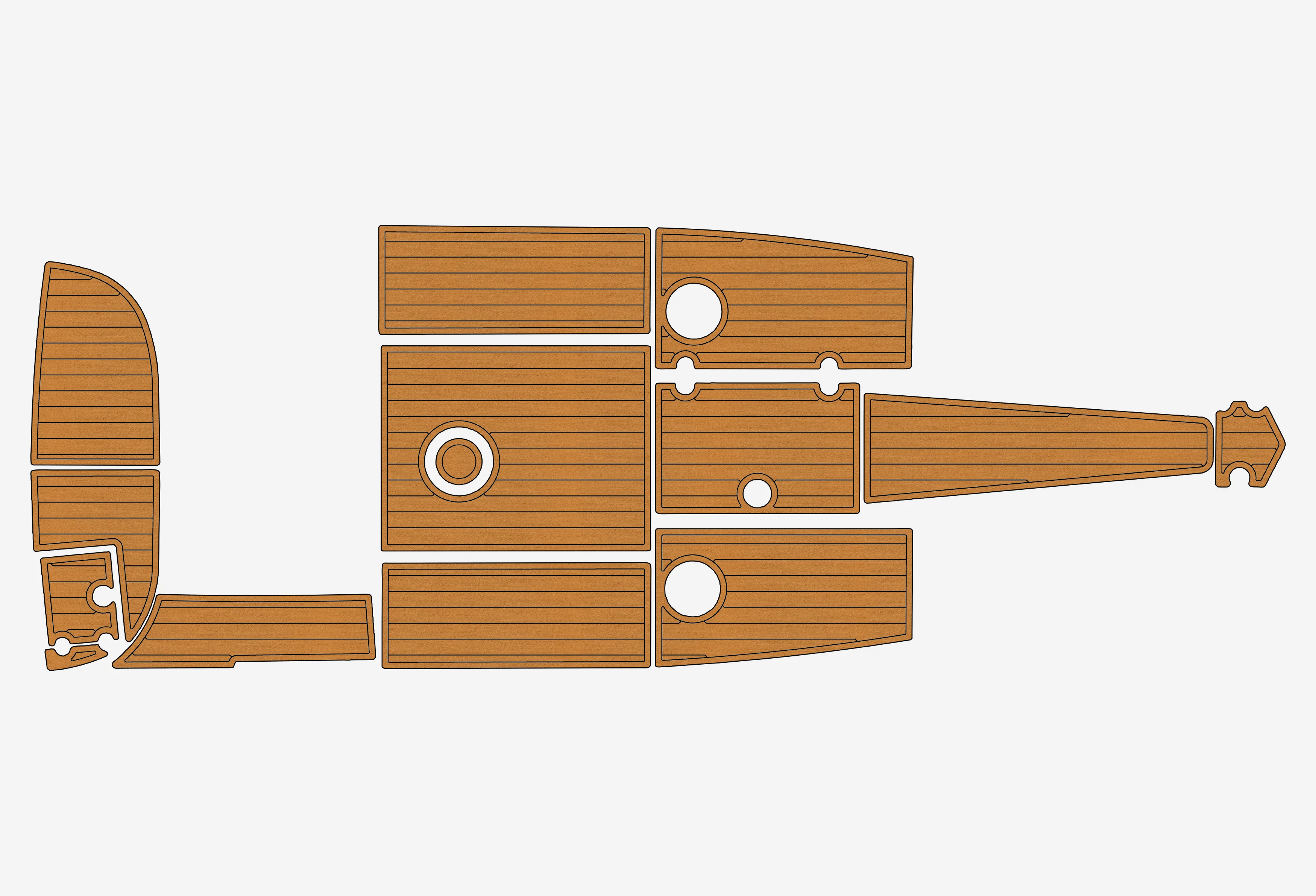 Eva foam Fuax teak seadek marine floor For 2007-2011 Crownline 23 SS Cockpit Swim platform bow 1/4