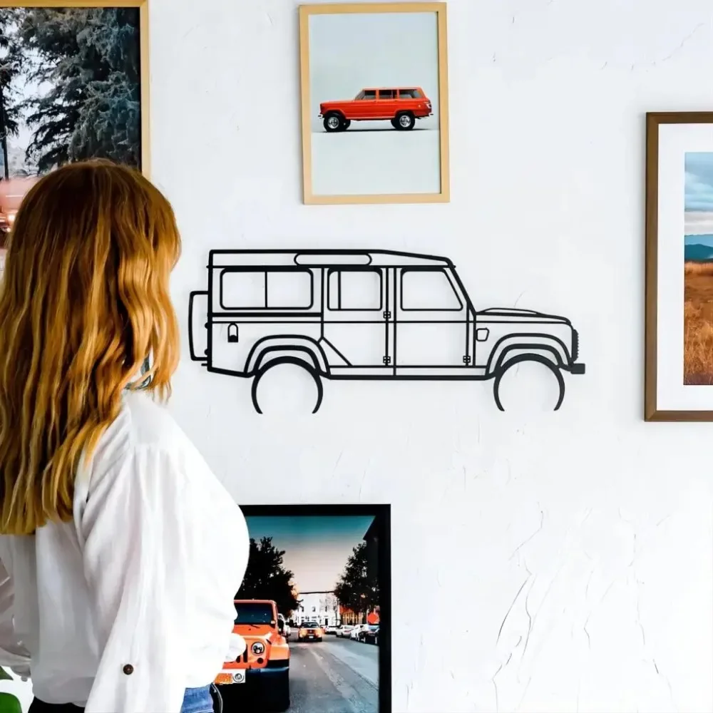 1PC Metal Jeep Silhouette Wall Art Indoor Bedroom Home Outdoor Wall Decoration Gift For Car Lover Automan Gift Wedding