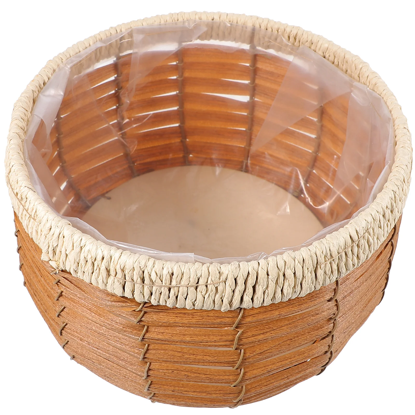 Flower Basket Woven Pot Rattan Green Plant Succulent Storage (brown) Weaving Decorative Hamper Baskets for Pots Indoor