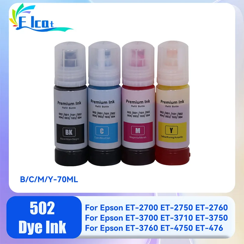 

For Epson T502 502 504 Refill Dye ink For Epson ET-2700 ET-2750 ET-3700 ET-3750 ET-4750 ET-2750 ET-3700 ET-3750 ST-2000 ST-3000