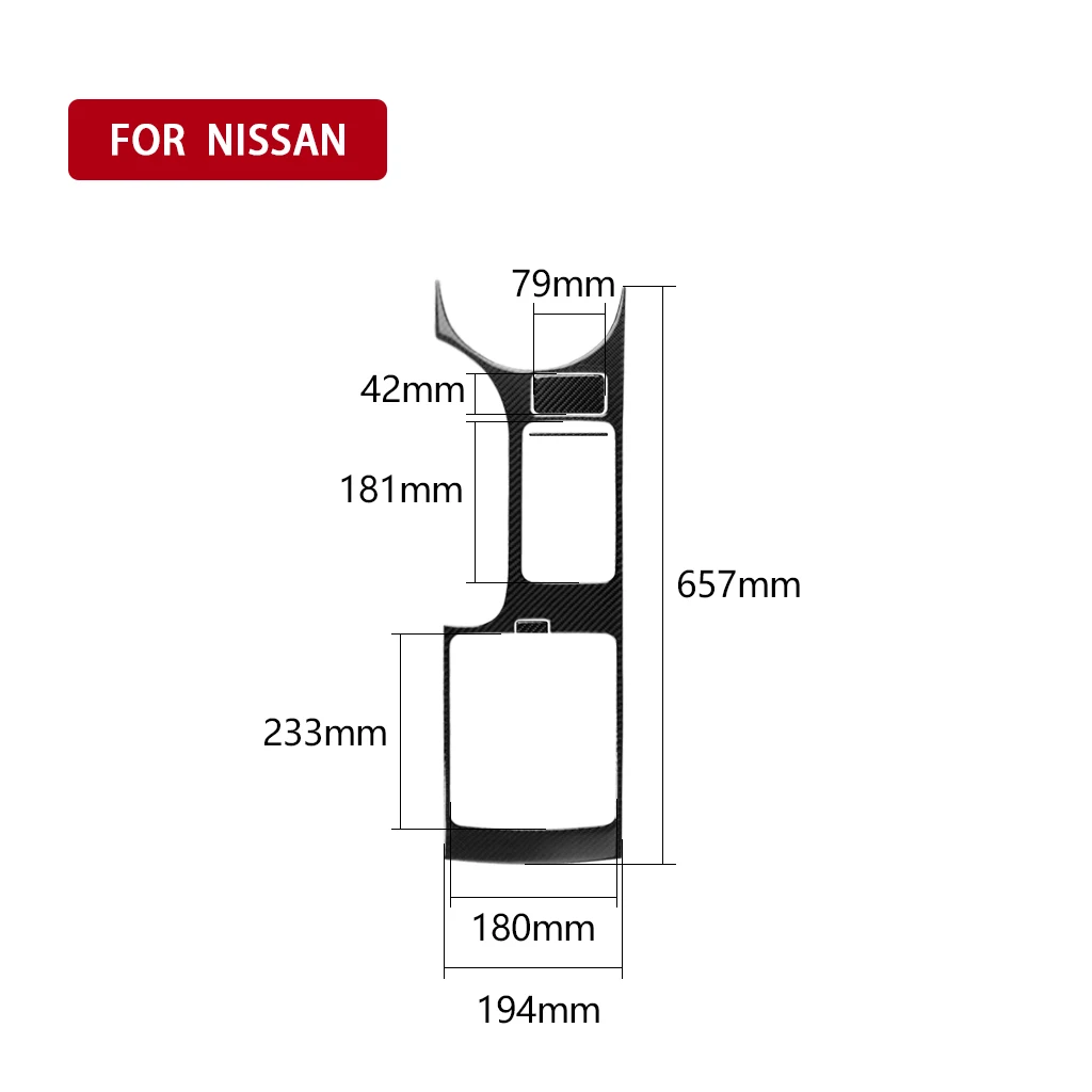 For Nissan 350Z Z33 2003-2009 Carbon Fiber Center Console Gear Shift Box Panel Cover Trim Control Board Sticker Bezel Frame