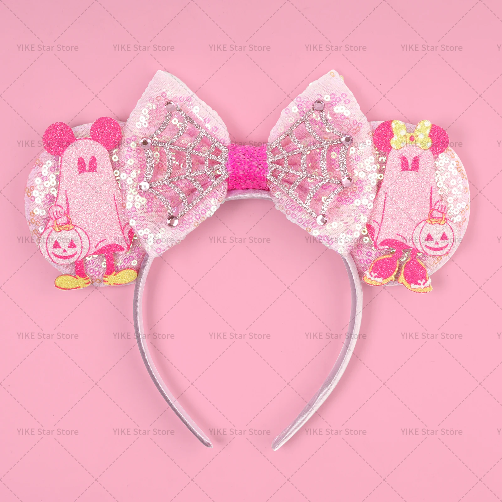 Diademas con orejas de Mickey Mouse de Disney, diadema de murciélago fantasma de Halloween para niñas y niños, diademas de Cosplay de bruja, accesorios para el cabello para mujeres