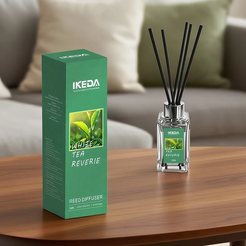 IKEDA Luxury Reed Diffuser 75ml Home Decor Air Freshener Perfume Box with Long-Lasting Fragrance Home Decor Diffuser