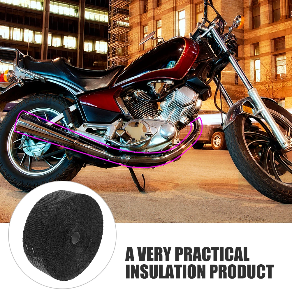 

1 Roll Exhaust Heat Resistant Tape High Temp Pipe Insulation Tape Car Motorcycle Performance Automotive Accessory