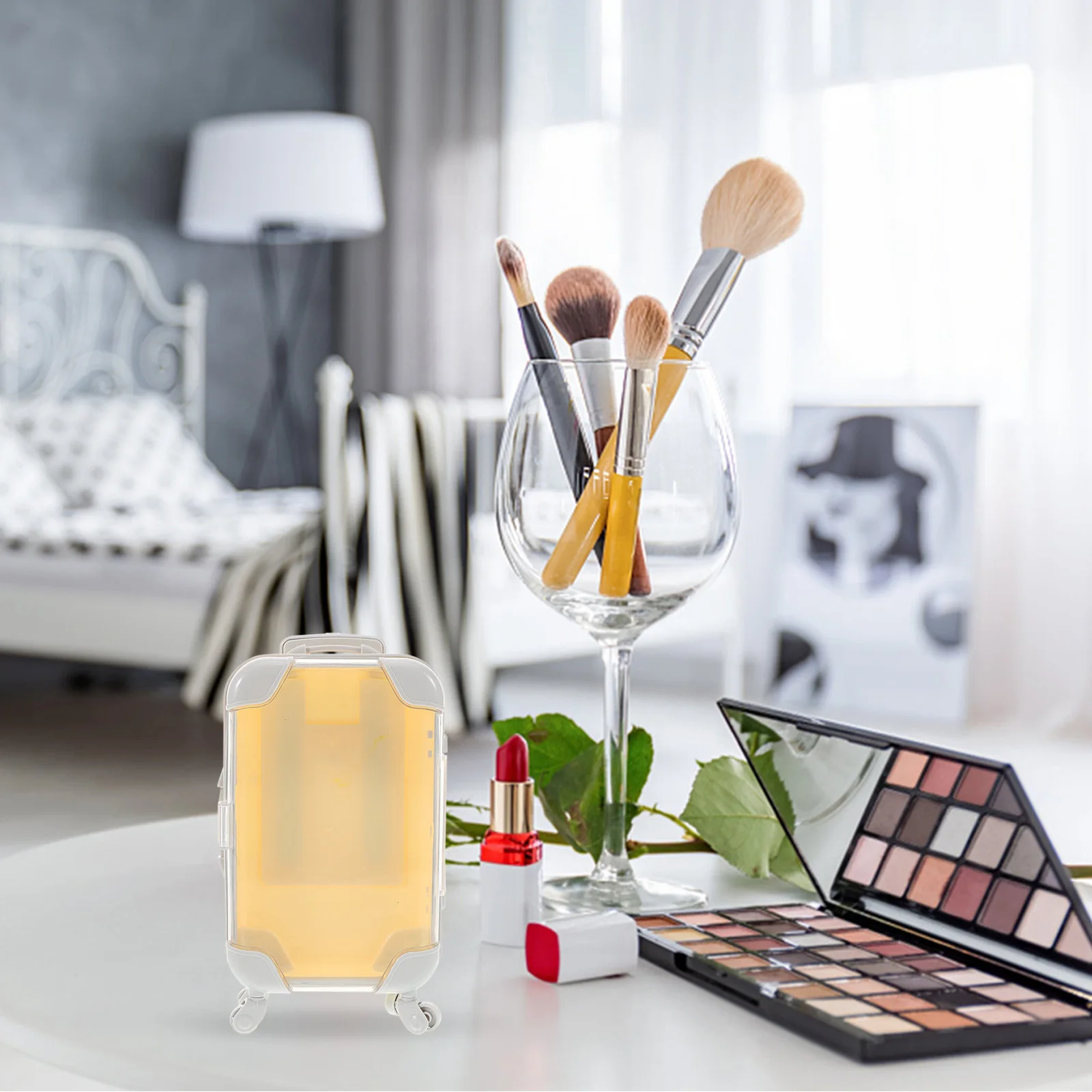 ミニスーツケースまつげ収納ボックス小型旅行用メイクオーガナイザーまつげケースまつげ収納ホルダーつけまつげボックス