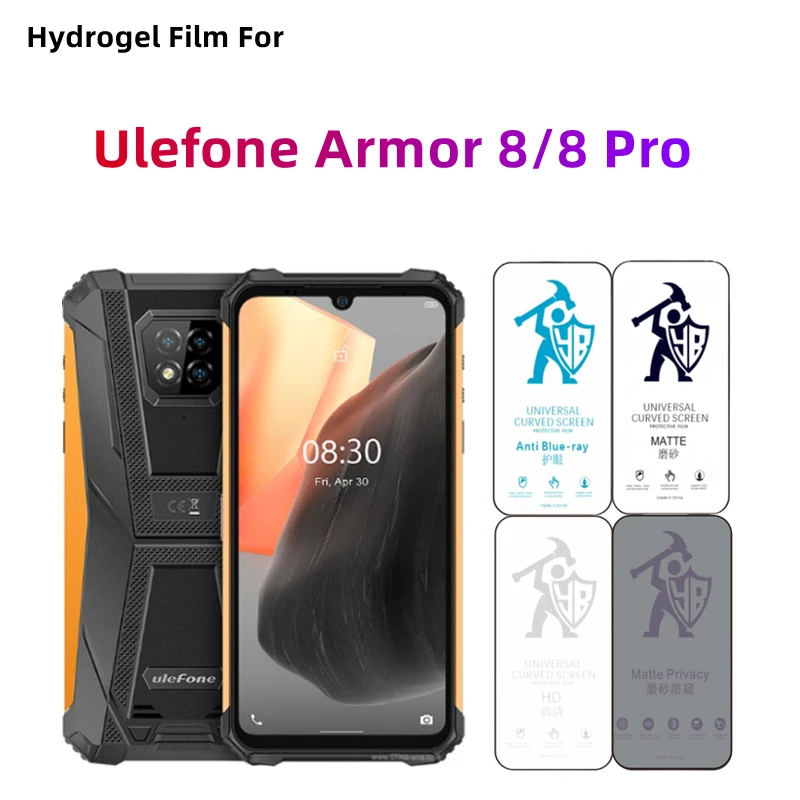 

2pcs Matte Hydrogel Film For Ulefone Armor 8/8pro HD Screen Protector For Ulefone Armor 8 Pro Eye Care Anti Spy Matte Protective