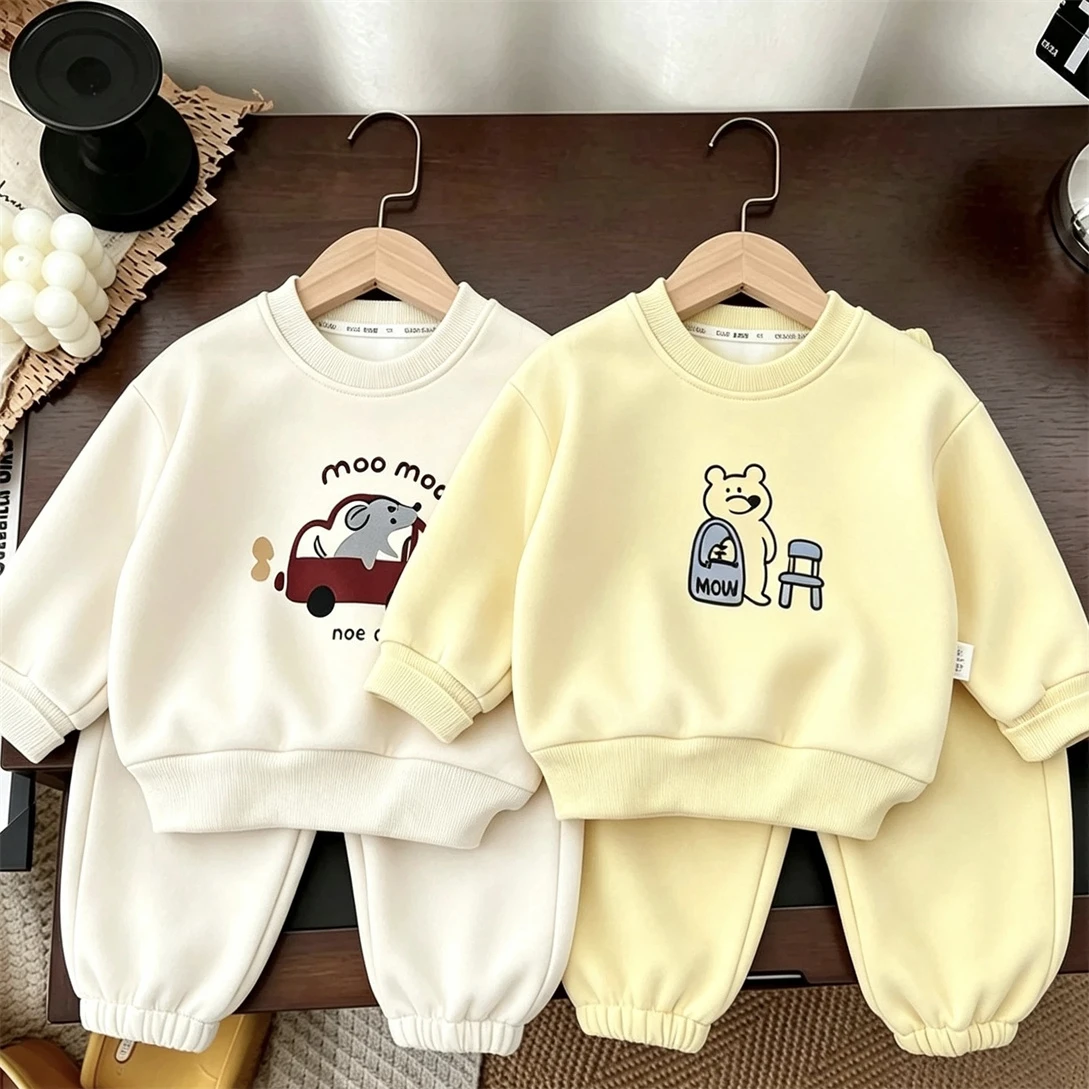 Cartoon Sweatshirts+Pants 2Piece Set Baby Spring Autumn Costume Long-sleeved Suits Children's Fashion Casual Hoodie Loose Pants