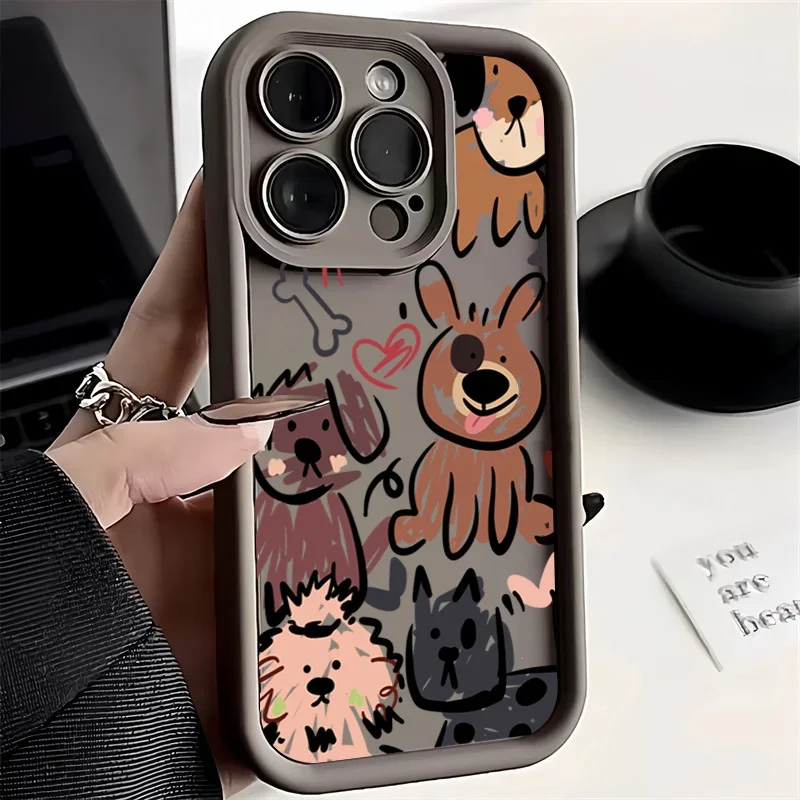 Funny Cats Graffitis Dogs Phone Case for OPPO A5 A7 A16 A17 A38 A53 A54 A55 A58 A72 A74 A76 A78 A94 A98 4G 5G Cover