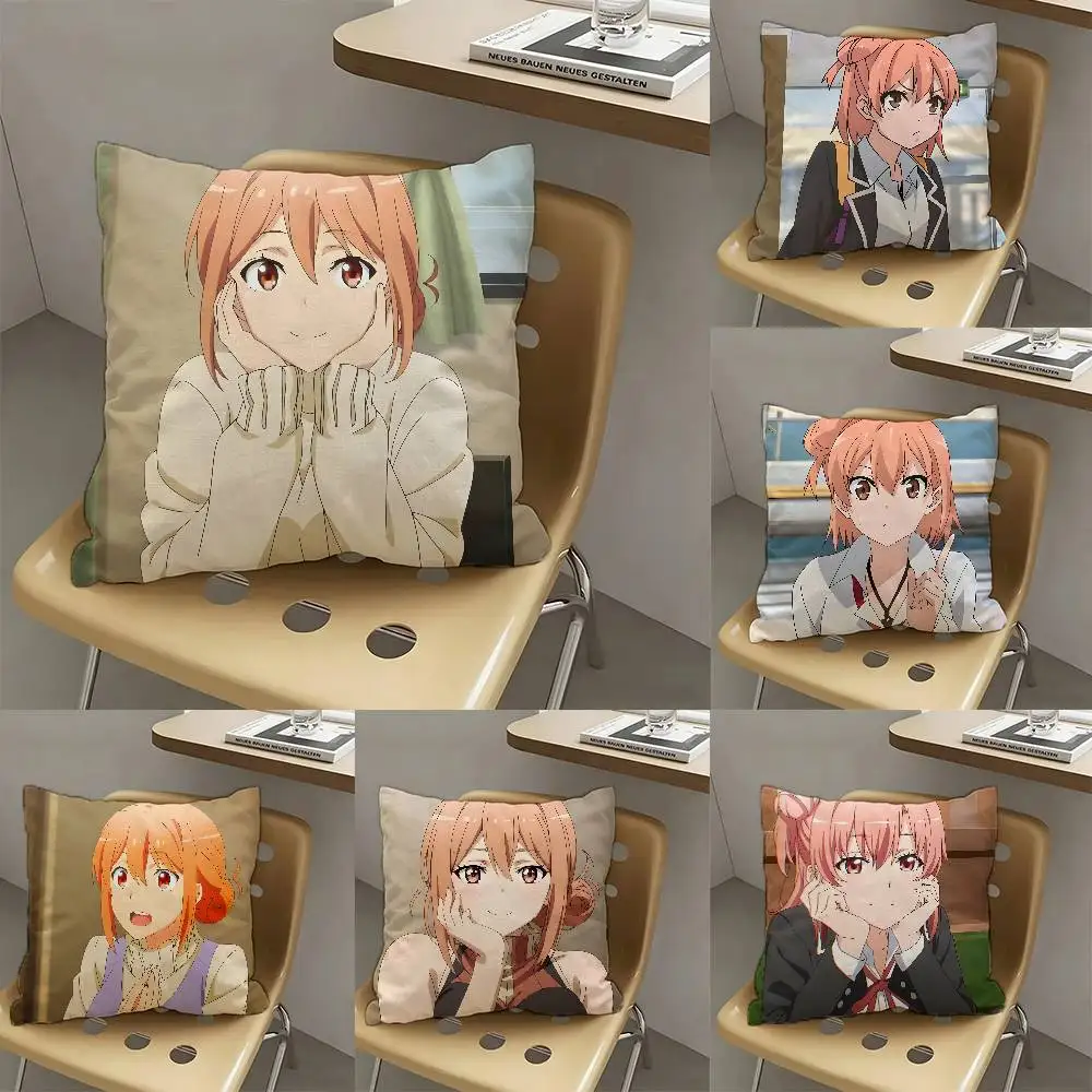 1pc Mrs. Yuigahama Anime Characters Pillow Case Fashion Square Pillowcase Bedroom Sofa Room Ins Decoration Leisure