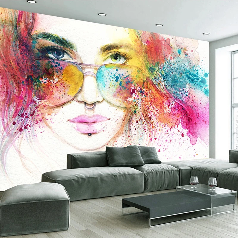 Custom Fashion Beauty Watercolor Painting Wall Decor Wallpaper For Bedroom Living Room Decoration Wall Mural Papel De Parede 3D