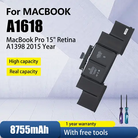 A1618 Battery For Apple MacBook Pro 15" Retina A1398 2015 Year 020-00079 MJLQ2LL/A MJLT2LL/A With Tools11.36V 99.5