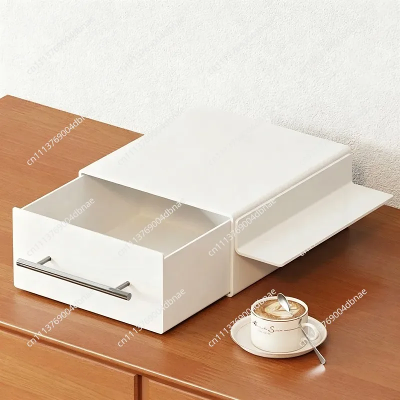 Pull-out Coffee Storage Rack with Drawer, Countertop Heightening Shelf for Coffee Machine Organizer