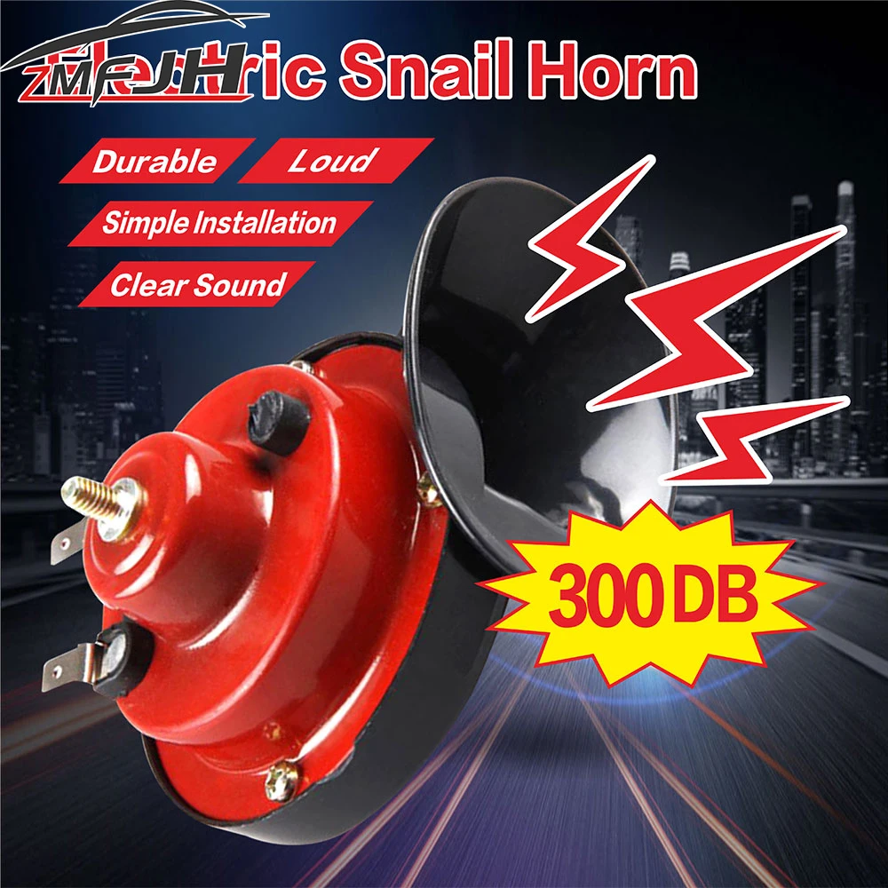 1PC 12V Auto Electric Snail Horn Waterproof Train Horn Motorcycle Loudspeaker 300DB Super Loud Train Horn For Car Truck Horn