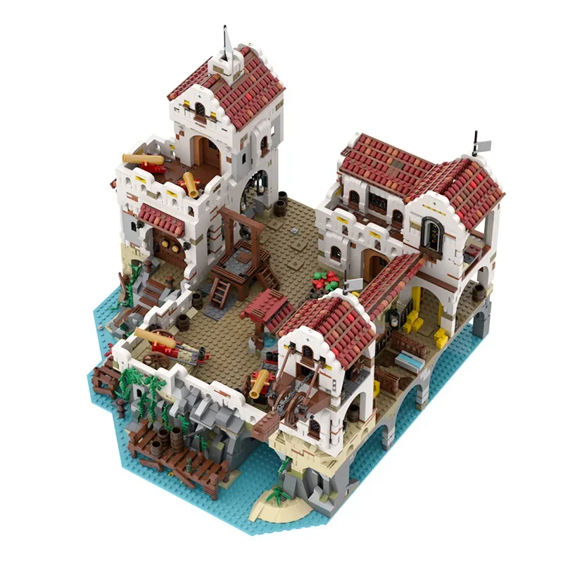 Piraten Thema Ideen Modell Bausteine MOC-49155 Eldorado Festung Piraten Piraten Barracuda Bay Ziegel Spielzeug für Kinder Geschenk