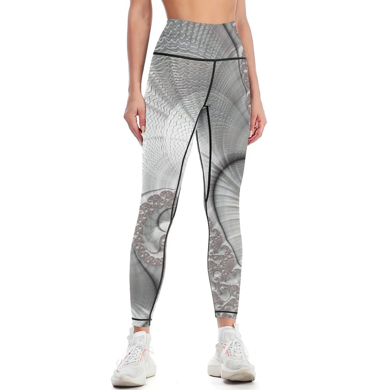 

Almost Silver Fractal Art Leggings Sportswear woman gym sport legging Womens Leggings