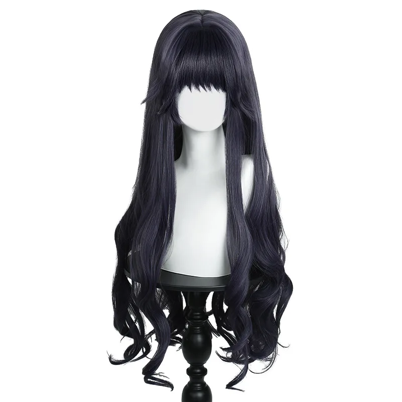Hana Kaoru And Kurumi Kaoru Cosplay Wig Realistic Scalp Top Black And Purple Long Hair High-temperature Silk Curly Hair