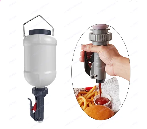 

N2UC Hanging Condiment Squeeze Dispenser Leak Proof Sauce Container for Commercial Kitchens Plastic Salad Dressing Container