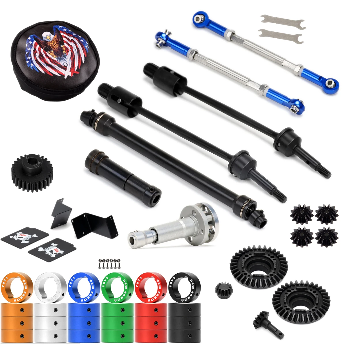

Steel Front Center Rear Driveshaft Gear Eagle Tire Cover differential Drive Cup for RC 1/7 Traxxas Unlimited Desert Racer UDR