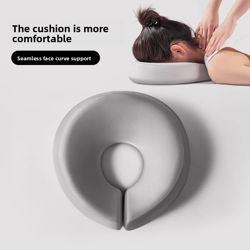 

‌ Профессиональная спа-подушка для лица — эргономичная U-образная подушка из пены с эффектом памяти для массажных столов и ухода за лицом (контурный дизайн)