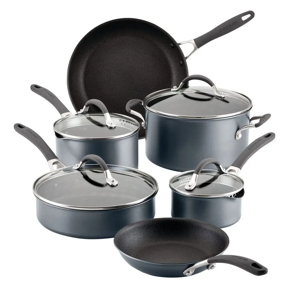 

A1 Series with chDefense Technology Nonstick Induction Cookware Pots and Pans Set, 10 Piece Graphite