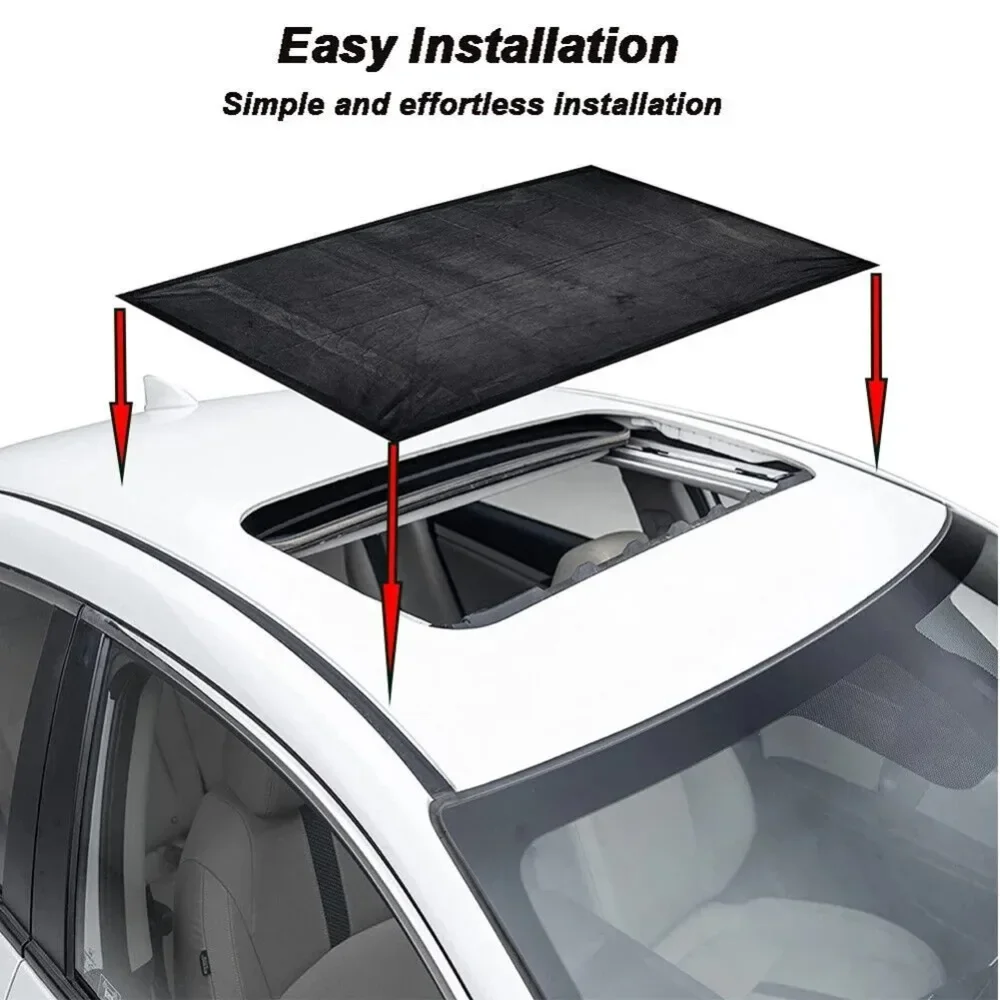 Car sunroof anti-mosquito sunblock Net Sunscreen Heat Insulation Sunshade Roof Magnetic Suction Screen Sun Shade Ventilation