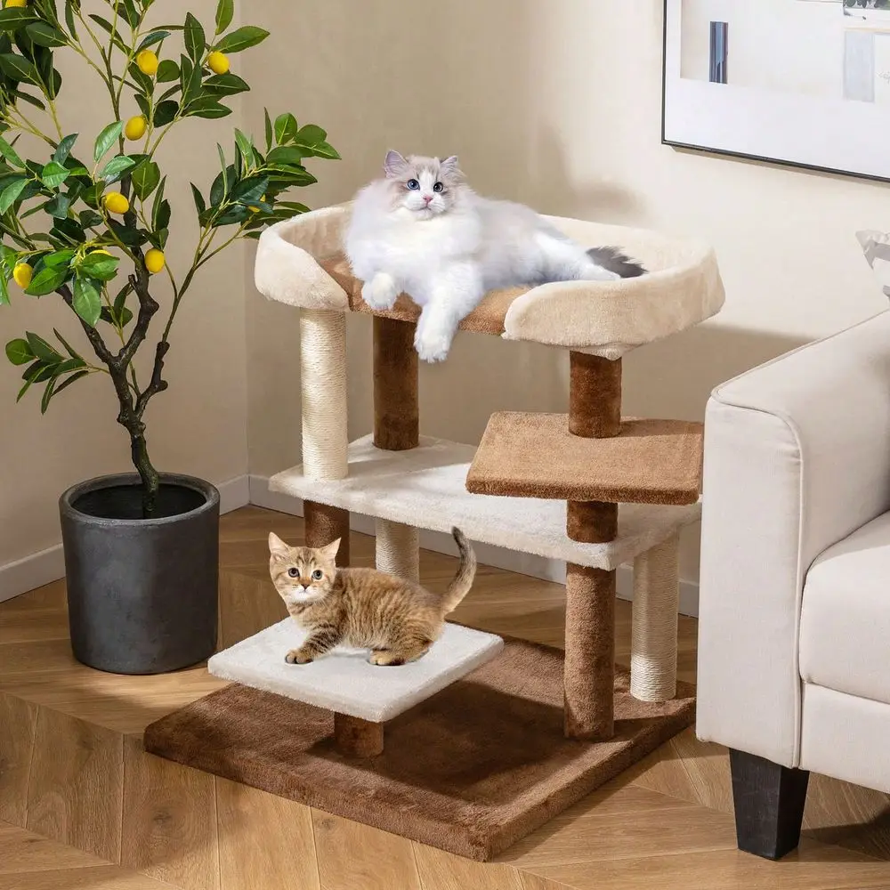 

Cat Tree Tower Pet Steps W ching Posts Hanging Toy Ball Perch