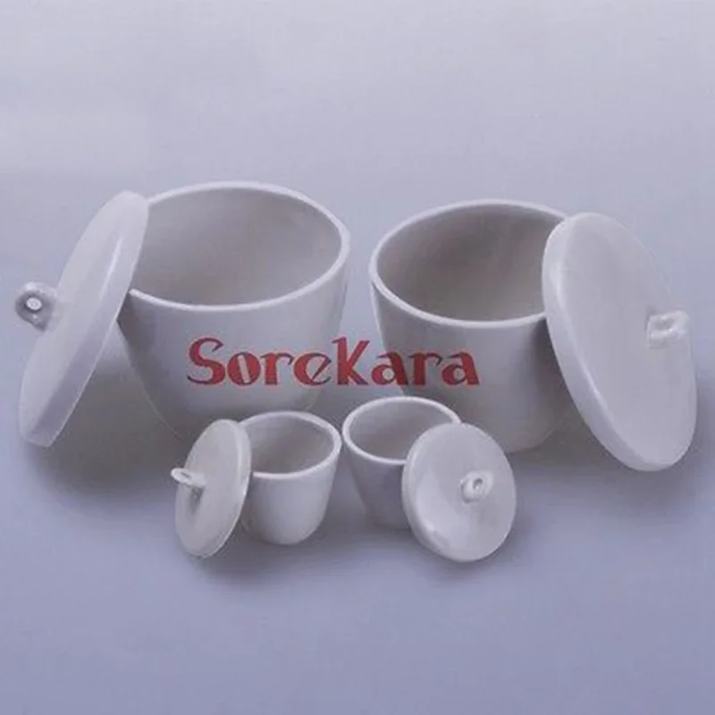 Lab Porcellana 20ml Crogiolo crogiolo In Ceramica Con Coperchio