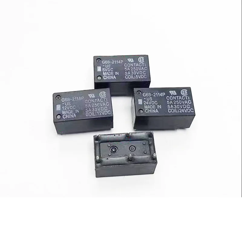 

HOT NEW G6B-2114P-US G6B2114PUS 5V 12V 24V relay 5VDC DC5V 5V 12VDC DC12V 12V 24VDC DC24V 24V 5A 6PIN 5PCS