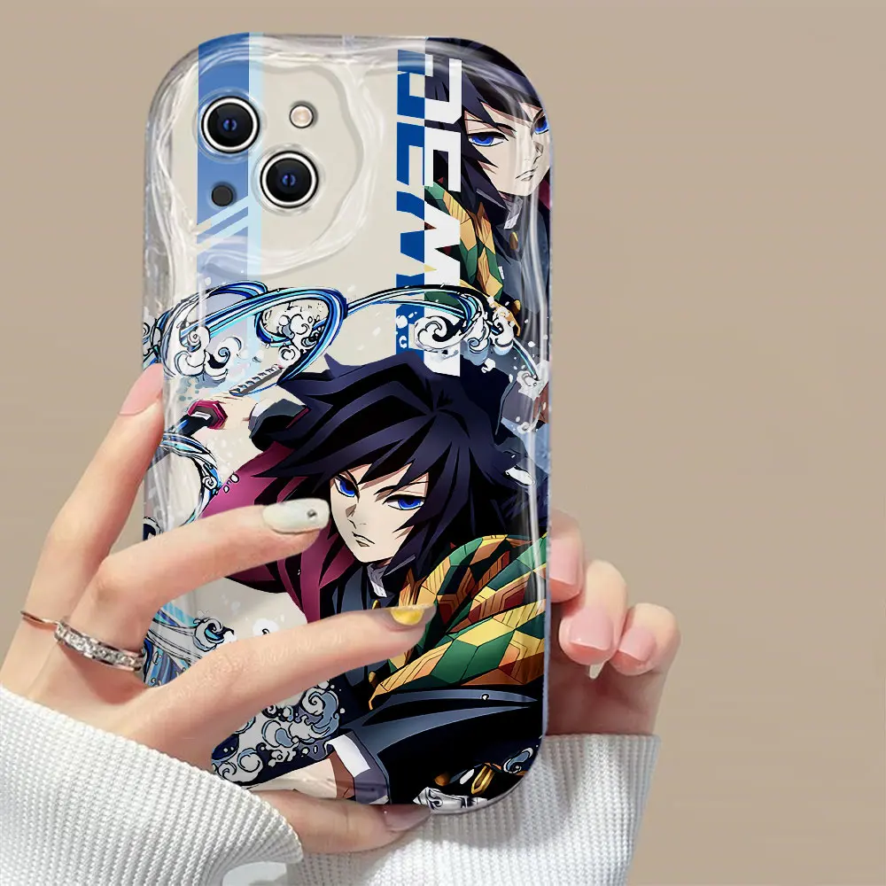 Japanese Anime Demon Slayer 3D Wave Case For Xiaomi Redmi 13C 12 12C 10 10C 9C A1 A2 K50 K40 Note 12 11 10 Pro Plus 4G 5G Cover