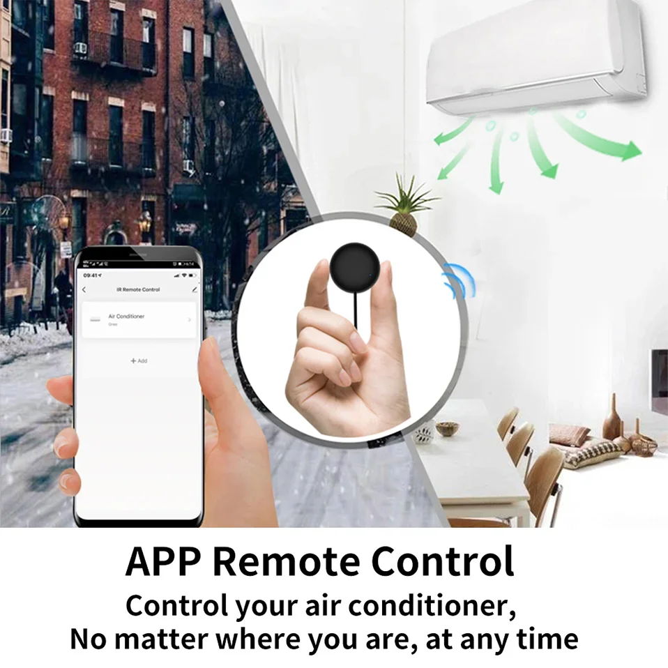 Control remoto WiFi IR para aplicación de hogar inteligente, Control remoto SmartLife para TV, DVD, AUD, AC, funciona co