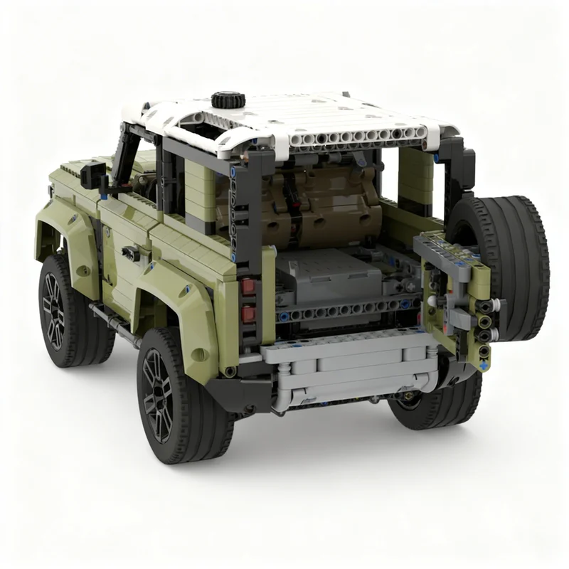 2577pcs MOC Technical Motorised Defender V3 Model Building Blocks Architecture DIY Collection Birthday Assemble Display Creative
