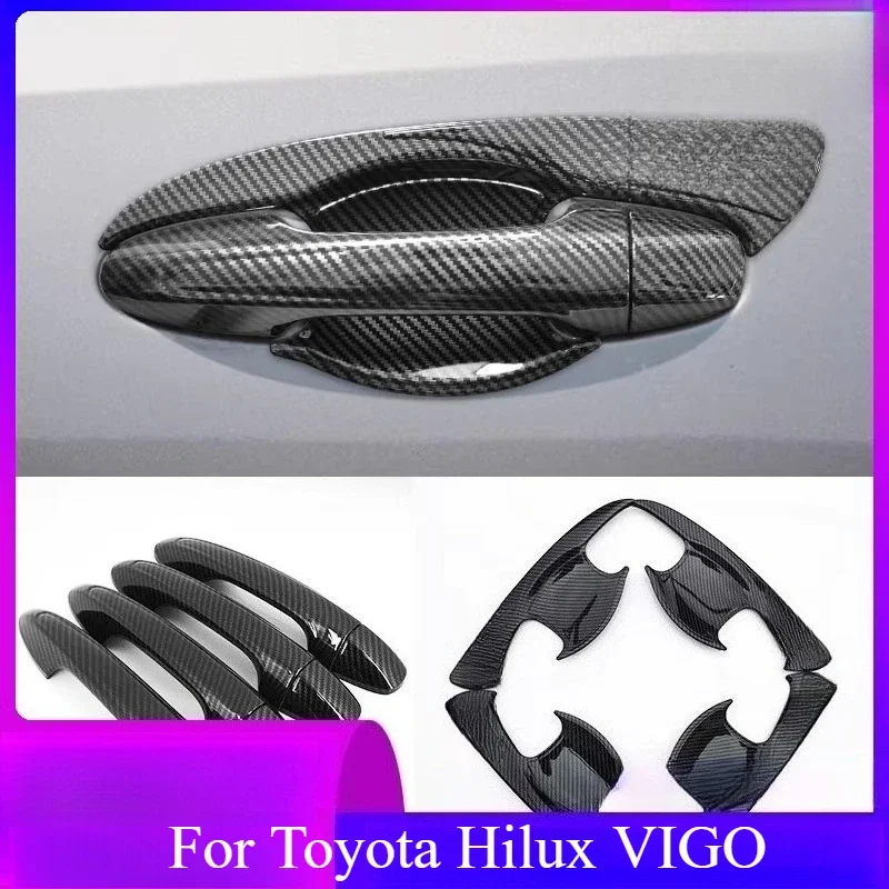 

Carbon Fiber Door Handle Sticker and Cover for Toyota Hilux VIGO Modified Body Automobiles Exterior Accessories Body Kits