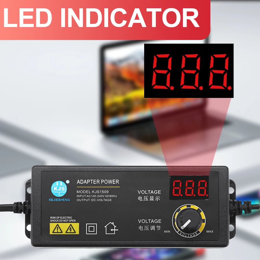 3-36V Adjustable Power Supply Adapter 60W Power Adapter with Display Universal AC 220V To DC 12V Adapter Adjustable Charger US P