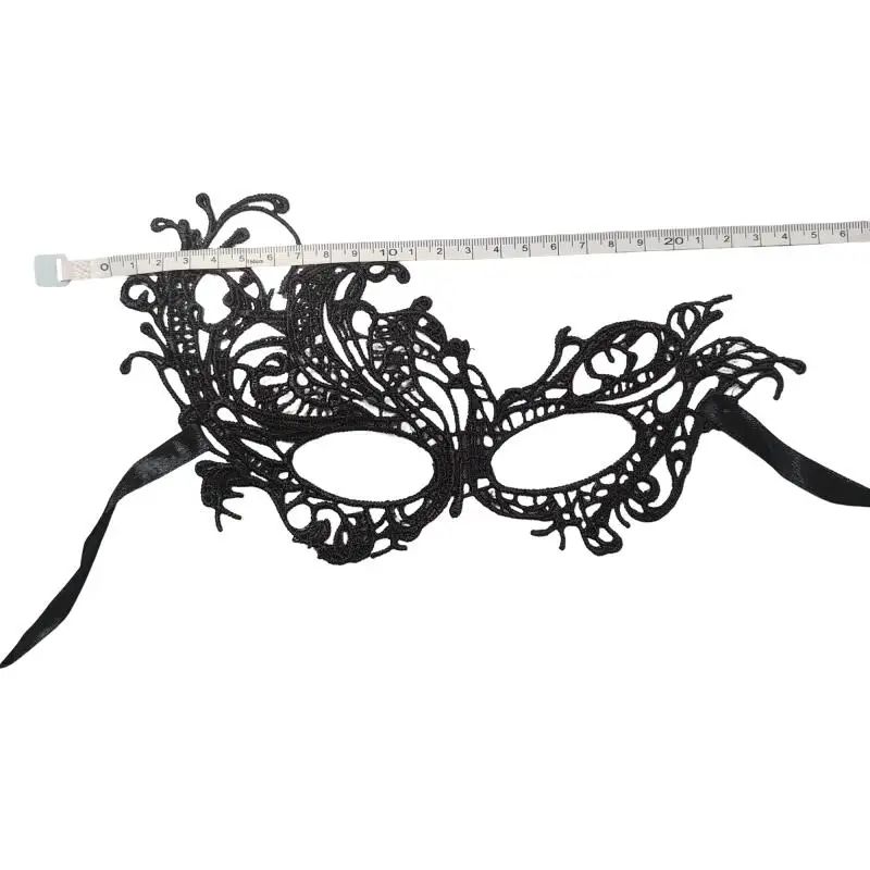 Black Lace Venetian Masquerade Eye Mask – detail image 3