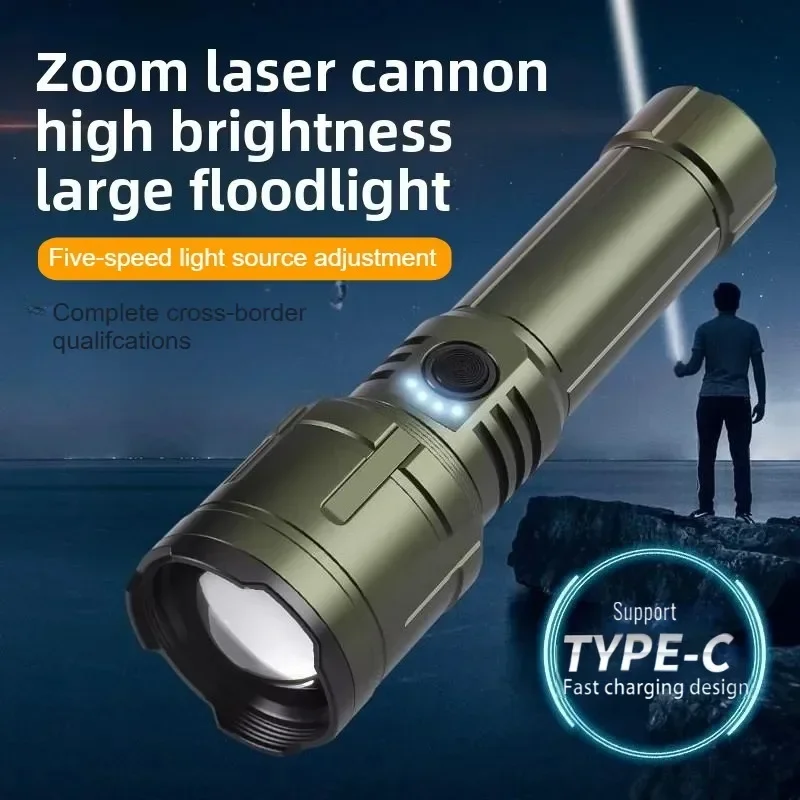 

Type-C Rechargeable Flashlight - Zoomable Aluminum Alloy Floodlight For Camping